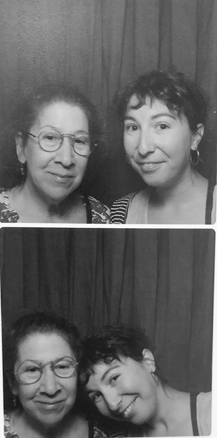 Rachel and her mother enjoying the photo booth at the Kemper Museum of Contemporary Art
